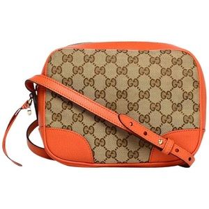 Gucci Bree Original Canvas GG Logo Orange Handbag